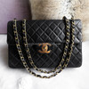 CHANEL Black Vintage Maxi/ XL Jumbo Classic Flap Gold Hw