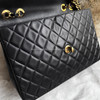 CHANEL Black Vintage Maxi/ XL Jumbo Classic Flap Gold Hw