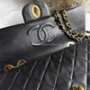 CHANEL Black Vintage Maxi/ XL Jumbo Classic Flap Gold Hw