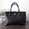 CHANEL Black Caviar Executive Cerf Tote GHW