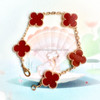 VAN CLEEF & ARPELS Vintage Alhambra Bracelet Carnelian YG