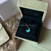 VAN CLEEF & ARPELS Sweet Alhambra Butterfly Pendant Turquoise 18K WG