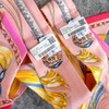 HERMES 'Cavalcades' Silk Twilly Scarves, Rose Poudre/ Jaune, Set of 2 *New