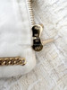 CHANEL 20B Ecru/ White Tweed Jacket Braided Trim 36