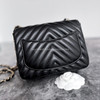 CHANEL Chevron Quilted Square Mini Flap Bag Lt Gold Hw