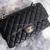 CHANEL Black Caviar Medium Classic Flap GHW