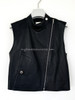 HERMES Black Leather Biker Vest 38