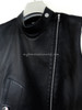 HERMES Black Leather Biker Vest 38