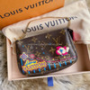 LOUIS VUITTON Xmas Mini Pochette Roller Coaster Rose Pivoine *New