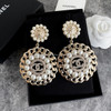 CHANEL 20S CC Medallion Drop Earrings Pearls & Crystals