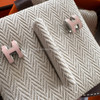 HERMES Mini Pop H Earrings Rose Dragee PHW  *New