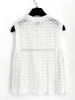 CHANEL 23A Sleeveless Top CC Buttons 36 White *New