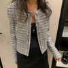 CHANEL 24P Black/ White Tweed Jacket 36