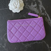 CHANEL 22S Purple Caviar Small Zipped Pouch/ Mini O-Case *New