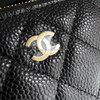 CHANEL Black Caviar Zip Coin Purse/ Card Holder GHW