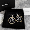 CHANEL 22C Circle CC Drop Earrings