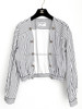CHANEL 22S Striped Blouse CC Buttons 36
