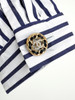 CHANEL 22S Striped Blouse CC Buttons 36