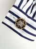 CHANEL 22S Striped Blouse CC Buttons 36
