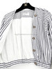 CHANEL 22S Striped Blouse CC Buttons 36