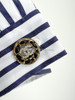 CHANEL 22S Striped Blouse CC Buttons 36