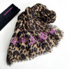 LOUIS VUITTON  Brown Leopard Sprouse Cashmere/ Silk Stole Scarf LOUIS VUITTON  Brown Leopard Sprouse Cashmere/ Silk Stole Scarf