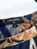 CHANEL 18C Greece Printed Silk Dress Navy/Gold 34