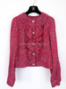 CHANEL 19P Tweed Jacket Pearl Buttons Ruffle Details 36