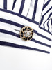 CHANEL 22S Striped Blouse CC Buttons 34