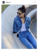 CHANEL 21P Logo Embossed Blue Denim Jacket 38 *New