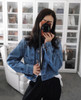 CHANEL 21P Logo Embossed Blue Denim Jacket 38 *New