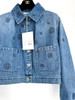 CHANEL 21P Logo Embossed Blue Denim Jacket 38 *New