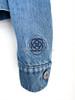 CHANEL 21P Logo Embossed Blue Denim Jacket 38 *New