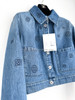 CHANEL 21P Logo Embossed Blue Denim Jacket 38 *New