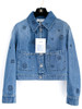 CHANEL 21P Logo Embossed Blue Denim Jacket 38 *New