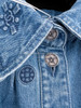 CHANEL 21P Logo Embossed Blue Denim Jacket 38 *New