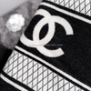CHANEL Black/ Ecru Reversible CC Blanket Cashmere Wool *New