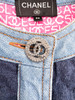 CHANEL 20P Denim Jacket CC Buttons 38