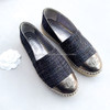 CHANEL Iridescent Tweed & Leather CC Espadrilles 36 *New