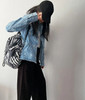 CHANEL 23A CC Camélia Peplum Denim Jacket 36 *New