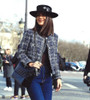CHANEL 18P Fantasy Tweed Fringed Jacket 40 Blue