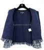 CHANEL 18P Fantasy Tweed Fringed Jacket 40 Blue