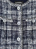 CHANEL 18P Fantasy Tweed Fringed Jacket 40 Blue