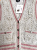 CHANEL 22B Embroidered Knit Vest 34 Beige/ Pink *New
