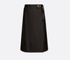 DIOR Wrap Leather Skirt CD Buckle 38 *New