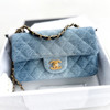 CHANEL 24S Blue Ombre Denim Mini Rectangular Flap GHW