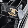 CHANEL Black Patent Mary Janes CC Turnlock 38 *New