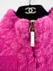CHANEL 19K Pink Tweed Bomber Jacket 38