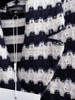 CHANEL 21C Striped Knit Jacket 34 Ecru/ Navy/ Gold *New CHANEL 21C Striped Knit Jacket 34 Ecru/ Navy/ Gold *New