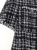 CHANEL 19S Short Sleeve Tweed Jacket Gripoix Buttons 38